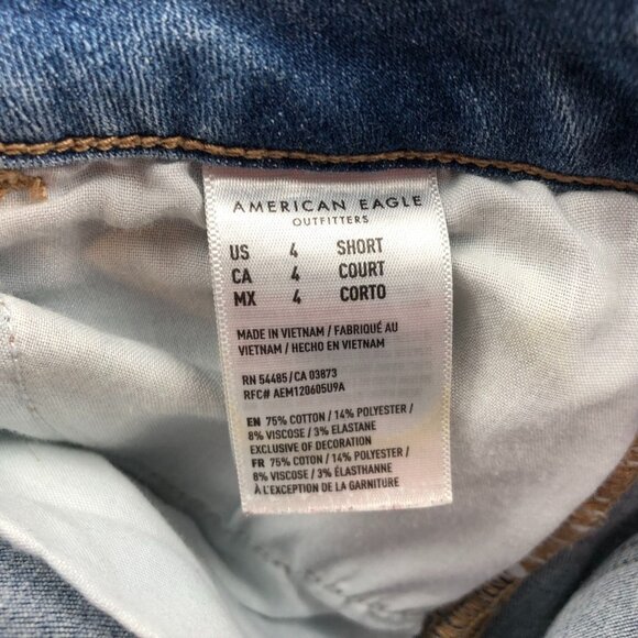 American Eagle Womens Jeans Size 4 Skinny Leg Anke Casual Blue Denim Stretch - Picture 11 of 16